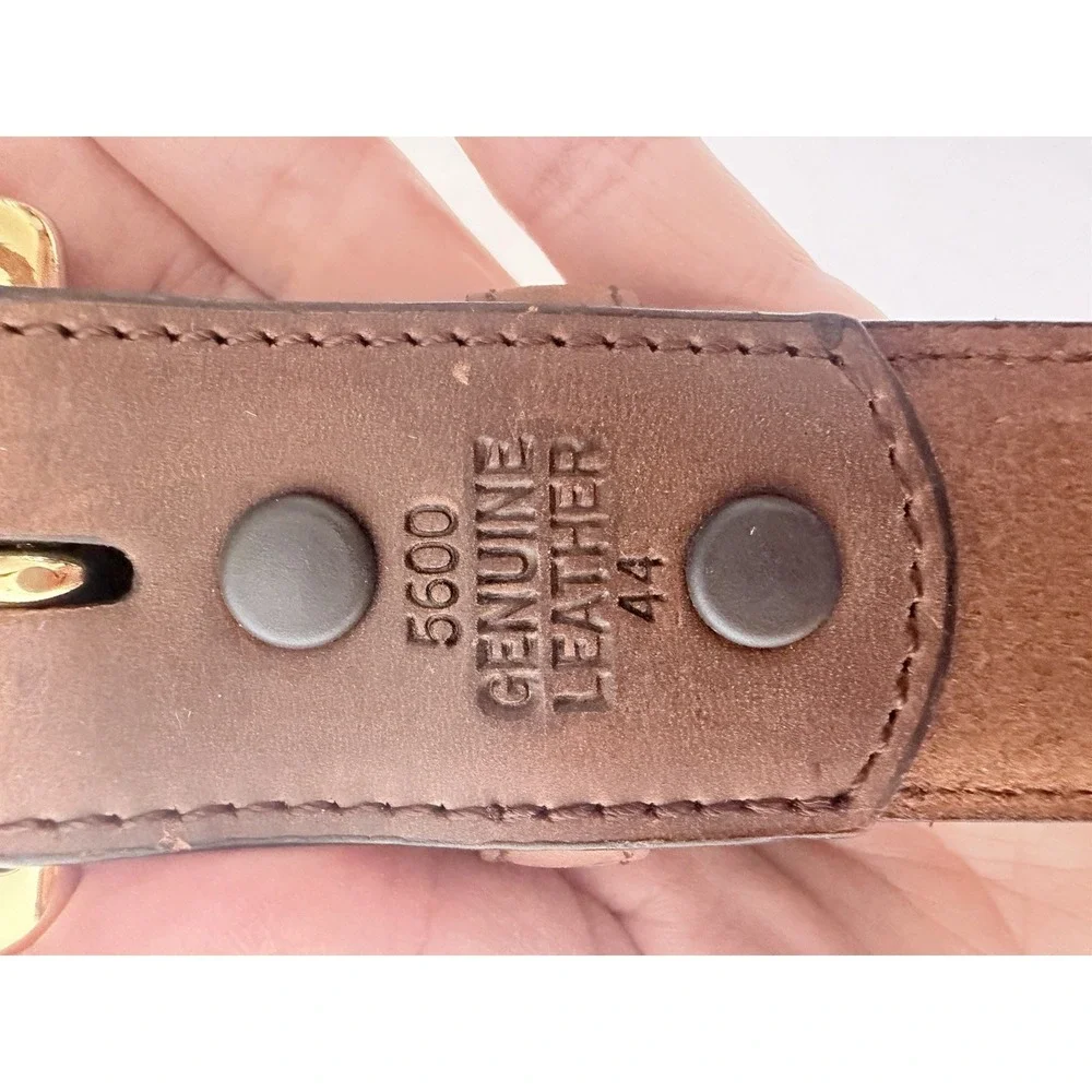 3D Genuine Leather Belt Men's Size 44 Brown Western USA 5600 Casual Work